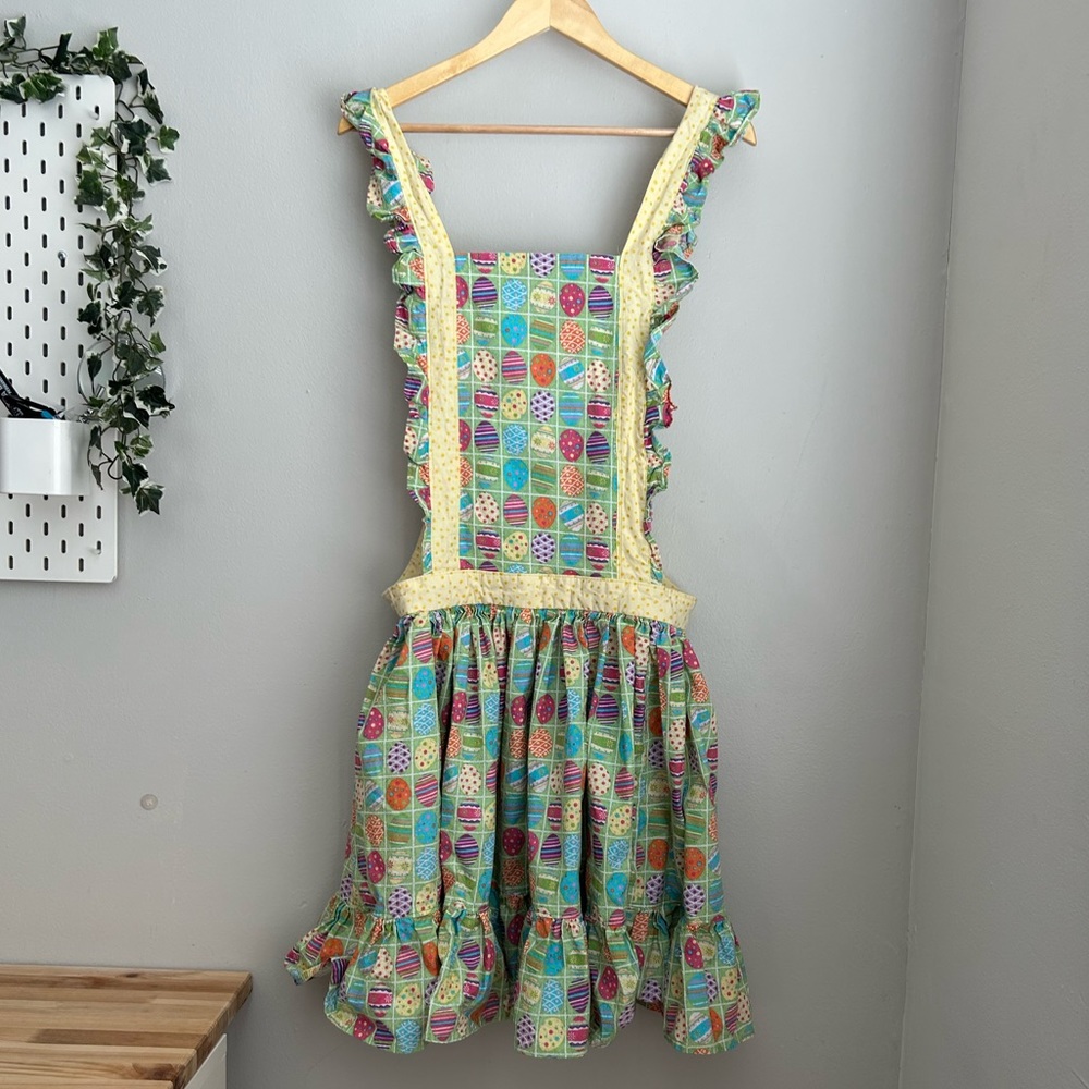 Vintage Colorful Easter egg Ruffled Apron